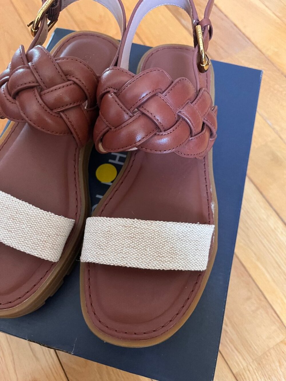 Cole Haan Cressida Lug Sandals in Natural-Cuoio - Picture 7 of 7